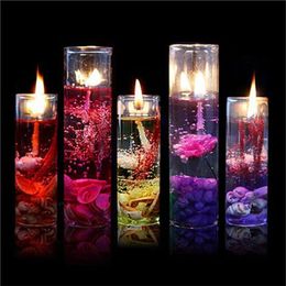 High Quality Aromatherapy Smokeless candles Ocean shells jelly essential oil Wedding candles romantic scented candles Colour Random296N