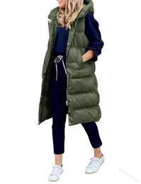 Women's Down Nowsaa Women Long Vest Warm Jacket Plus Size Cotton-padded Autumn Winter Thicken Outerwear Parka Coats