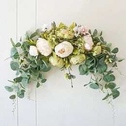 Dried Flowers Artificial Wreath Threshold Flower Peony Rose DIY Wedding Party Wall Arrangement Home Place Room and Christma Arch 231130