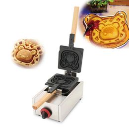 Bread Makers Commercial Gas Kitty Cartoon Shaped Waffle Pan Maker Kitchen Aluminum Non-stick Biscuit Cake Machine