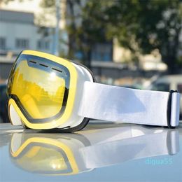 Spherical Ski Mirror Magnetic Absorbing Card Myopia Glasses Double Layer Anti fog Adult Unisex