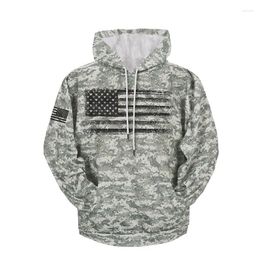 Men's Hoodies American Flag Camouflage Hoodie Men Clothing 3D USA Patriotic Printed In Women Harajuku Fashion Y2k Pocket Pullover