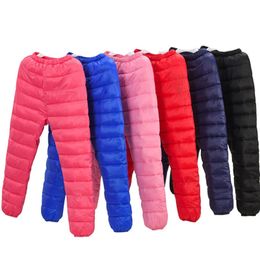 Trousers Winter Kids Boy Girl Down Cotton Thick Warm Pants Baby Children's Thicken Sweatpants 2 10 Years Pant 231130