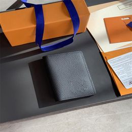 Men Leather Short wallet Male Purses Money Clip Credit Card Dollar blue colour passport wallets card holder for man with box279q