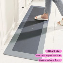 Carpets Super Absorbent Kitchen Floor Mat Diatom Mud Pad Bath AntiSlip Carpet Mats Wipeable Wash Long Strip 231130
