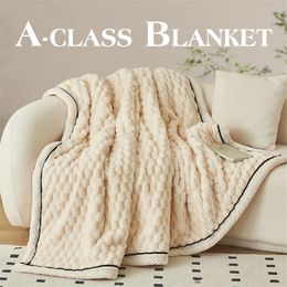 Blanket Artificial Flannel Autumn Warm Blanket Beds Soft Coral Fleece Sofa Throw Blanket Comfortable Thicken Bed Sheet Warmth Blanket 231129