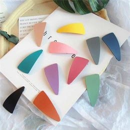 Frosted textured cream triangles hairpin children hair accessories282b