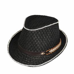 Wide Brim Hats Bucket Cowboy Hat Fedora Trend Style Jazz Fashion Shiny Y2K Lovers Straw Women s Men 231130