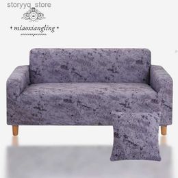 Chair Covers Elastic Splash-ink Sofa Cover Plaid Adjustable Armrest Seat 1/2/3/4 Living Room L Type Universal Q231130