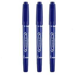 Markers 12Pcs Double Head Marking Pen Ink Blue Ink 0.5/1.0mm Round Head Fine Colour Marking Pen 231124