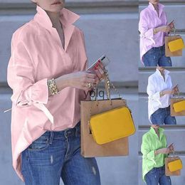 Women's Blouses Shirts Cotton Flared Sleeve Bow Casual Streetwear Fashion Woman New Autumn 2023 Long-sleeve Loose Womens Tops S-5XLyolq