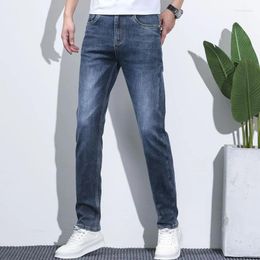 Men's Jeans Plus Size 38 40 Blue Straight All-match Casual Cotton Stretch Denim Pants Male Brand Regular Fit Trousers