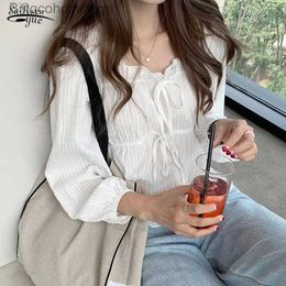 Women's Blouses Shirts New Spring Linen Cotton Shirt Tops Casual Girls White Blouse Women Long Sle Korean Women Blouses Femme Soft Blusas 11700L231130