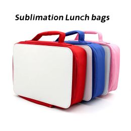 Sublimation Lunch Bag Blank DIY student insulation Handbags Waterproof Lunch Box With Zipper for Adults Kids by express BJ