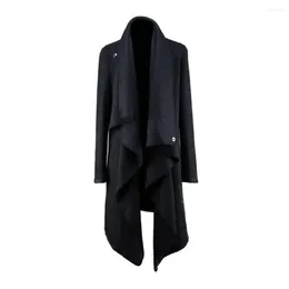 Men's Hoodies Outerwear Irregular Fashion Long Wool Coat Punk Hip Hop Cloak Man Vintage Gothic Style Jacket Abrigo