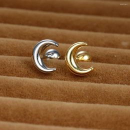 Stud Earrings 1pc 316L Stainless Steel Moon Smooth Arc Cartilage Piercing Earring For Women Tragus Women's Body Jewelry
