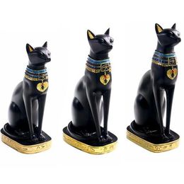 Resin Crafts Exotic Customs Figurine Statue Egyptian Cat Goddess Bastet Statue Home Decoration Gifts Home Vintage Ornaments T20071242g