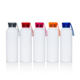 Sublimation Aluminium Sports Water Bottles Portable Blank DIY Kettle 750ML Colour Silicone Sling Aluminium Cups LG27