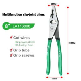 Tang LAOA Multifunctional CrMo Slip Joint Pliers Pipe Wrench Locking Pliers Wire Cutter HRC58 Professional tools