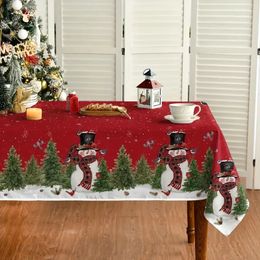 Table Runner Christmas Snowman Tablecloth Rectangle Home Party Decor Waterproof Dining Navidad Decorations 2024 231130