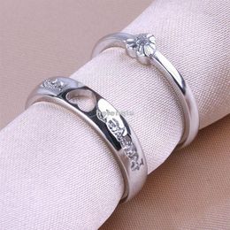 925 Sterling Silver Rings Diamond Ring Love Couple Ring Opening Creative Fashion Rings Forever Love296Z