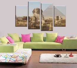 4pcsset Unframed Egypt The Great Sphinx and Pyramid Print On Canvas Wall Art Picture For Home and Living Room Decor6197046