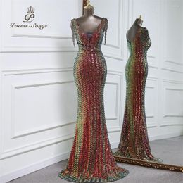 Party Dresses Luxurious Mermaid Evening Dress 2023 Prom Bridal Ceremony Maxi Bridesmaid Christmas