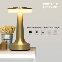 Table Lamps LED Touch Lamp Desktop Night Light Rechargeable Cordless Decor For Restaurant El Bar Bedroom Bedside