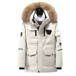 Men's Jackets Winter Down Jacket Warm Hooded White Duck Anorak Men Parka Mid Long Detachable Fur Collar Coat Waterproof Male 231129