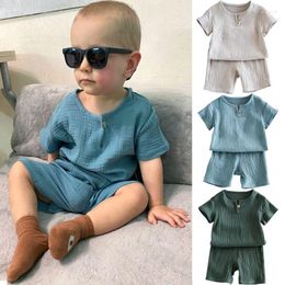 Clothing Sets Summer Children Clothes Short Linen Sports For Baby Girl Boy T-shirts 2 Piece Set Kids Toddler 1 To 6Years