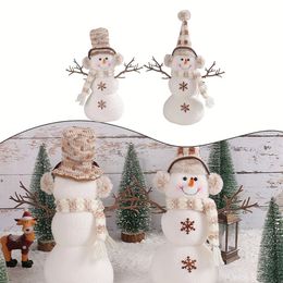 Christmas Decorations Christmas Snowman Decoration Christmas Short Hat Snowman Doll Creative Desktop Decoration Pendants Party Home Christmas Decor 231129