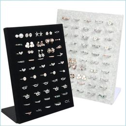 Jewellery Stand Black Grey Veet Display Case Jewellery Ring Displays Stand Board Holder Storage Box Plate Organiser 1241 E3 Drop Deliv329K