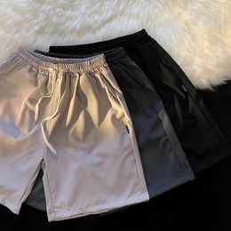 Men's Shorts 2024 Ice Silk Pants Summer Thin Quarter Loose Size Quick Drying Available In Black And Grey A72