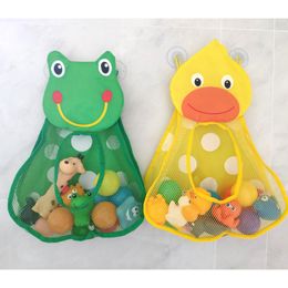 Cute Baby Bath Toys Organiser Mesh Net Toy Storage Bags Strong Suction Cups Bathroom Baskets Baby Bath Essentials Shower Holder
