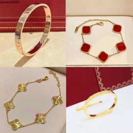 Tiffahylioes Bangle for Womens Mens Personalised Designer Jewelrys Grade Jewelry Titanium Alloy Material Resistantes Fade Resistant Ladies Clover Braceletes