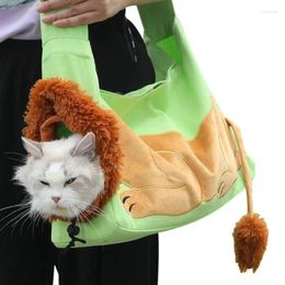 Dog Carrier Pet Bag Portable Cat Sling Cartoon Lion Cotton Comfortable Tote Carrying Breathable Supplies Accessories