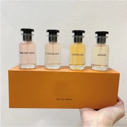 SALES!!! SALES!!! High Quality Newest Perfume Set 4*30ML Rose des Vents/Apogee/Contre Moi/Le Jour se Leve Long lasting Fragrance Fast Ship