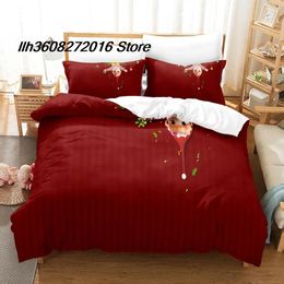 Bedding sets Snow Ice Christmas Gift Bedding Set Single Twin Full Queen King Size Bed Set Aldult Kid Bedroom Duvetcover Sets Anime Bed Sheet 231129