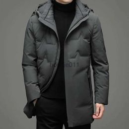 Men's Jackets New Winter s Fashion Hooded Duck Long Solide Down Windbreaker Coats Warm Outerwear Jacket Men L231130