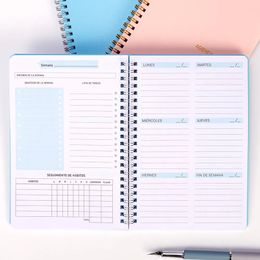Notepads 2024 A5 Spanish Agenda Notebook Bullet Daily Weekly Journal Schedule English Planner Organizer School for Office Stationery 231130