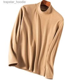 Men's Thermal Underwear Casual Winter Basic T Shirt Half Turtleneck Solid Colour Long Sle Jumper Tops Warm Pullover Thermal Underwear Tops For Men L231130
