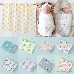 Blankets Swaddling 110*110 cm Soft Muslin Cotton Baby Blanket Cute Cartoon Newborn Blankets Bath Gauze Infant Wrap Sleepsack Stroller Cover