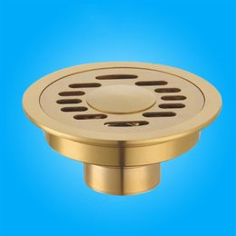 Other Bath & Toilet Supplies 10 CM Brass Round Floor Drain Cover Shower Waste Drainer Grate Gold203E