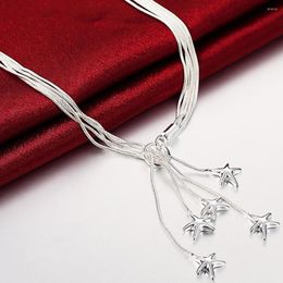 Chains High Quality Wedding Engagement Jewellery Necklace 925 Sterling Silver Sky Five-Pointed Star For Women Birthday Gift