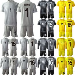 National Team French Goalkeeper GK Youth Mike Maignan Jerseys Soccer Set Long Sleeve Goalie 1 Hugo Lloris 16 Steve Mandanda 23 Alphonse Areola Football Shirt 22/23