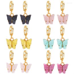 Dangle Earrings Beautiful Korean Butterfly Earring Swing Gold Color Drop For Woman 2023 Aesthetic Sands Girl Jewelry