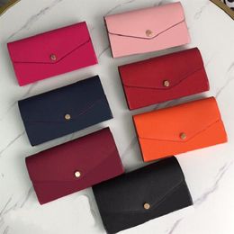 Classic high quality luxury designer wallet multicolor purses card holder women's purse classics button pocket wallets s298K