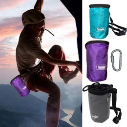 Outdoor Bags Magnesia Sack Rock Climbing Chalk Bag Waterproof Pocket For Weight Lifting Outdoor Bouldering Magnesia Pouch Climbing Equipment 231129