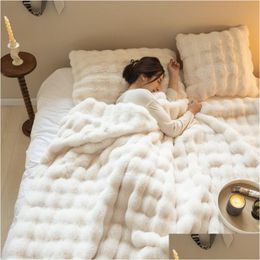 Blankets Warm Tuscan Imitation Fur Blanket For Winter Warmth Super Comfortable Bed High-End Sofa Drop Delivery Home Garden Textiles Dhpkg