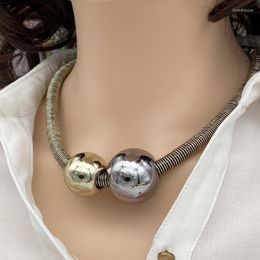 Choker Punk Unique Design Thick Chain Necklace Personality Geometric Orb Pendant Collares For Women Fashion Jewellery